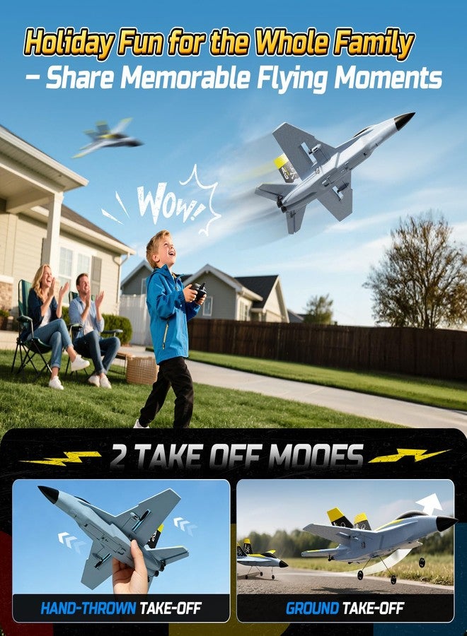 DEERC F18 4 Channel RC Plane for Adults Remote Control Airplane Fighter Jet,2.4GHz 6-axis Gyro Stabilizer RTF Hobby Glider Aircraft Plane with 2 Batteries Easy to Fly for Adults Boys - Image 5